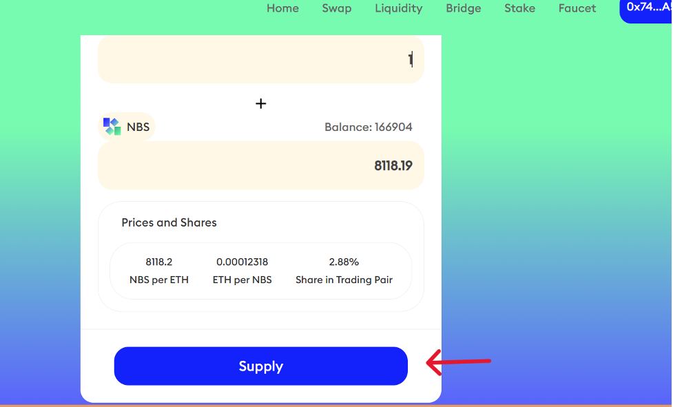 add liquidity page